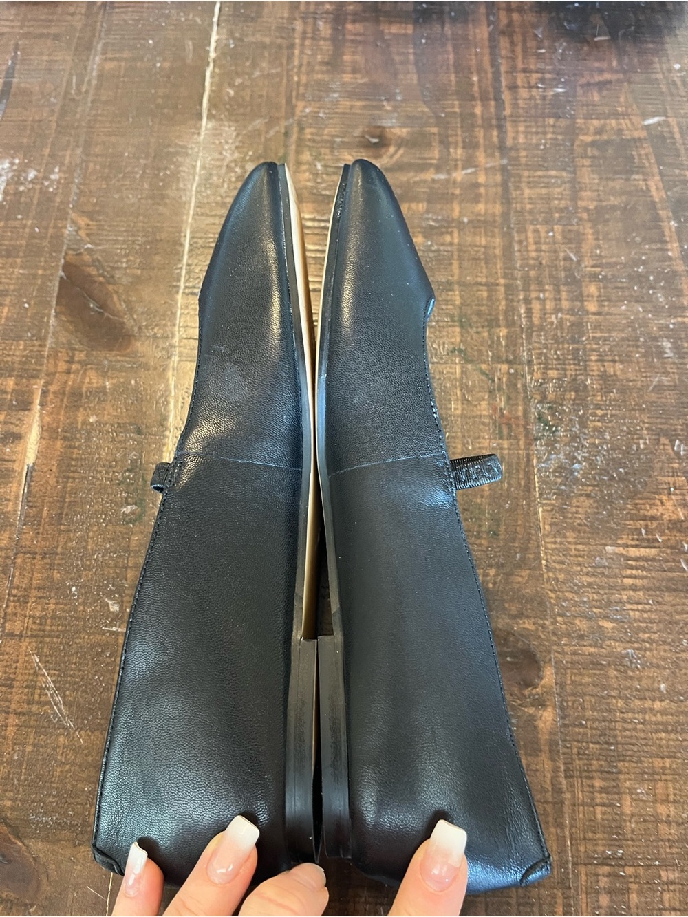 Marc Fisher Black Leather Square-Toe Mary Jane Flats - Women’s size 7 - Picture 3 of 7